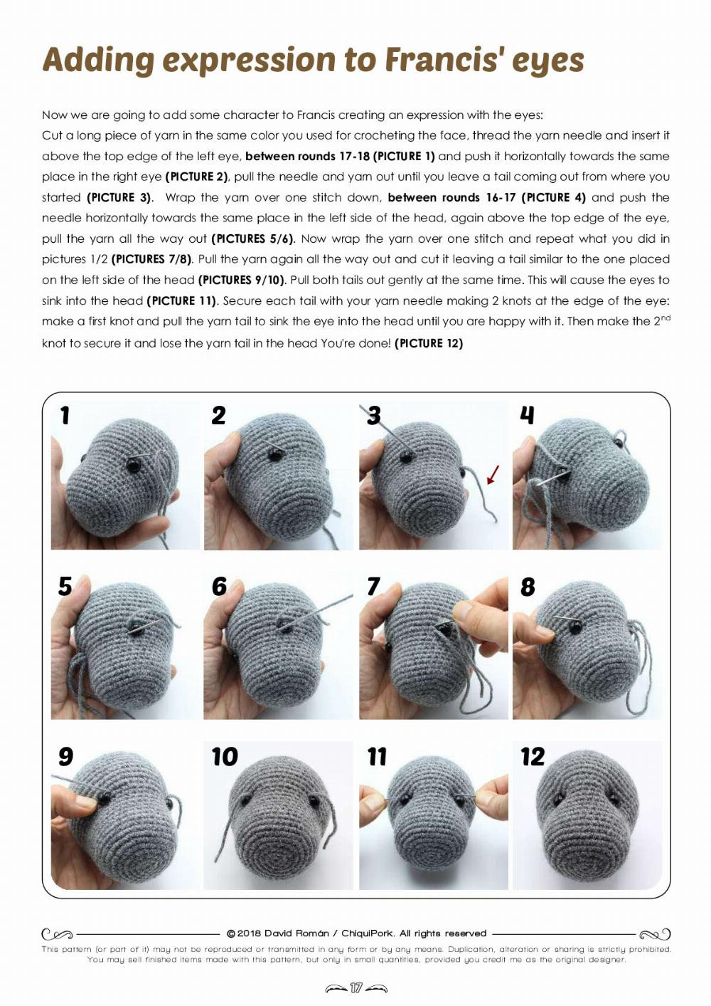 francis the hippo crochet pattern