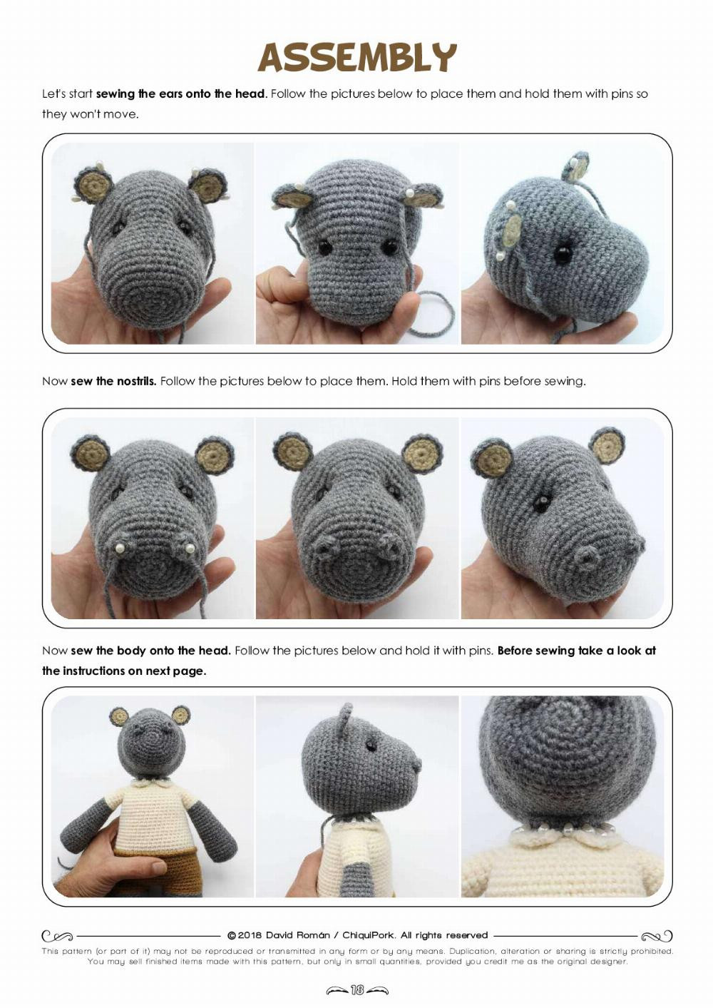 francis the hippo crochet pattern