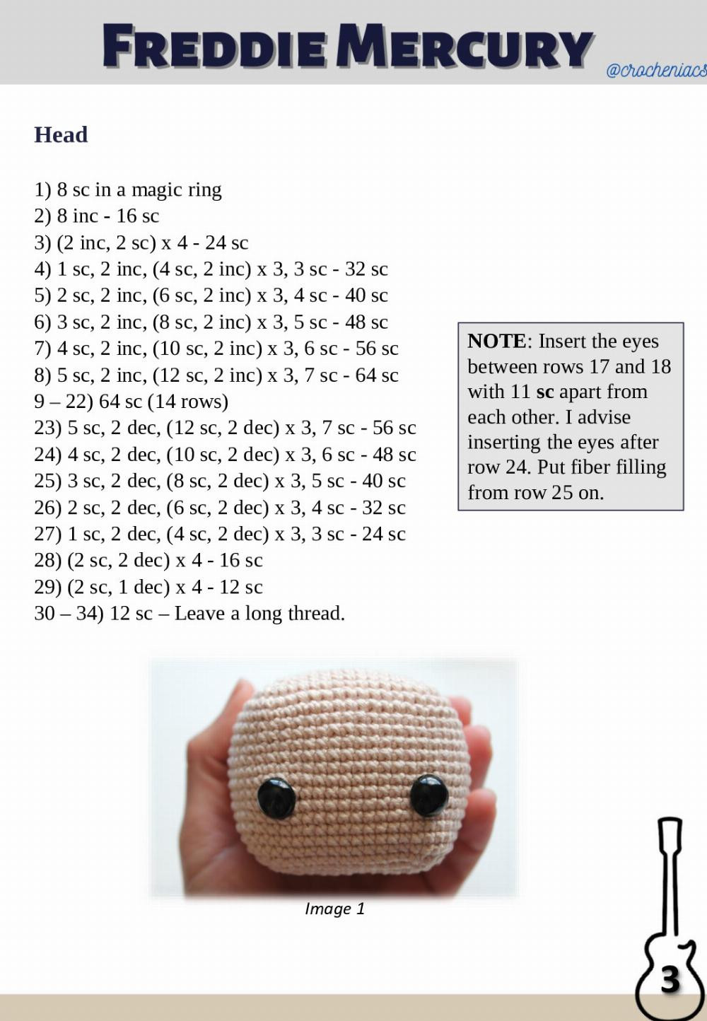 freddie mercurry doll crochet pattern