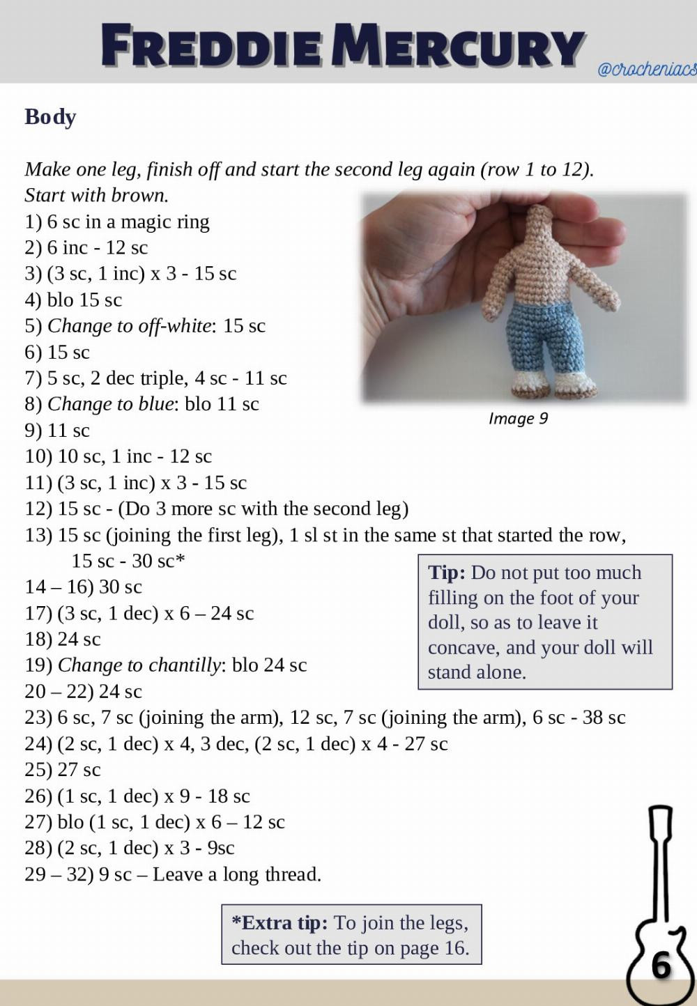 freddie mercurry doll crochet pattern