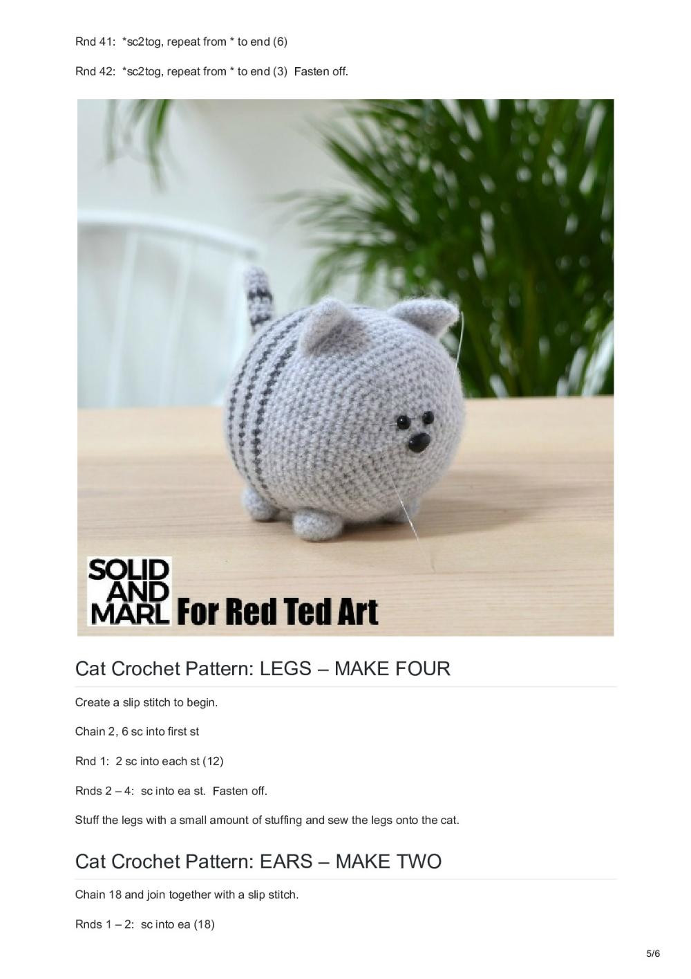 Free Cat Crochet Pattern stripey cat