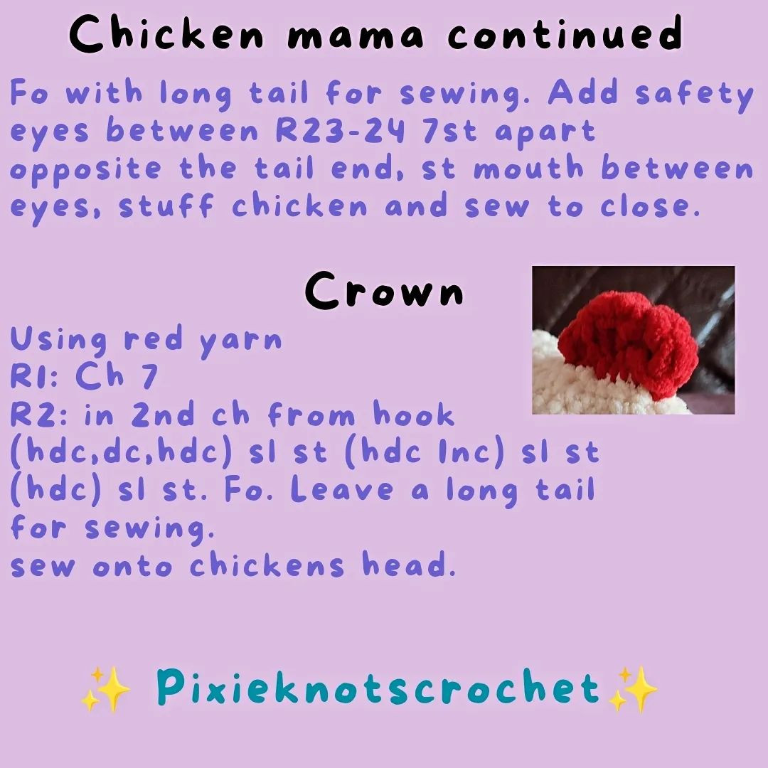 FREE Chicken mama crochet pattern with baby chick