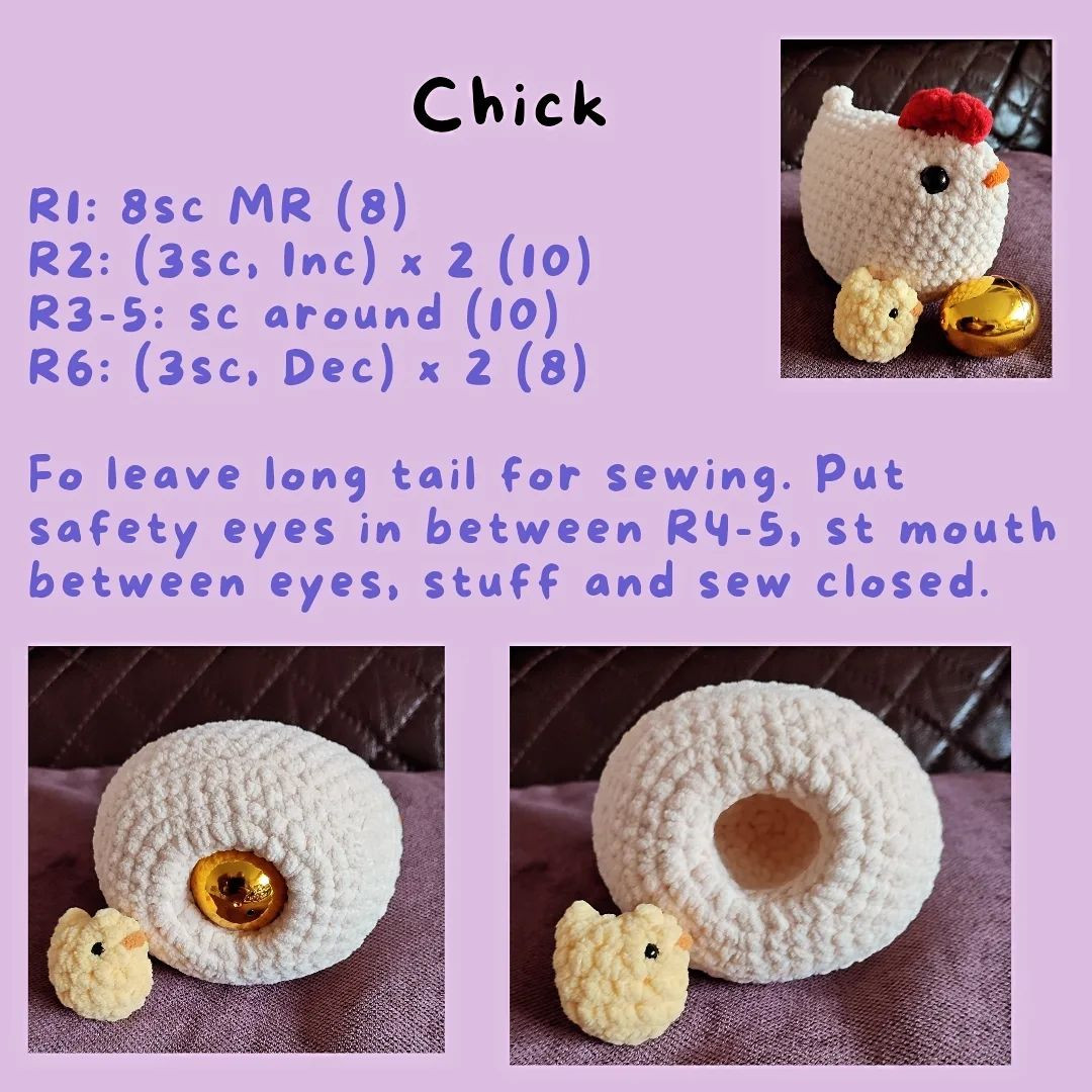 FREE Chicken mama crochet pattern with baby chick