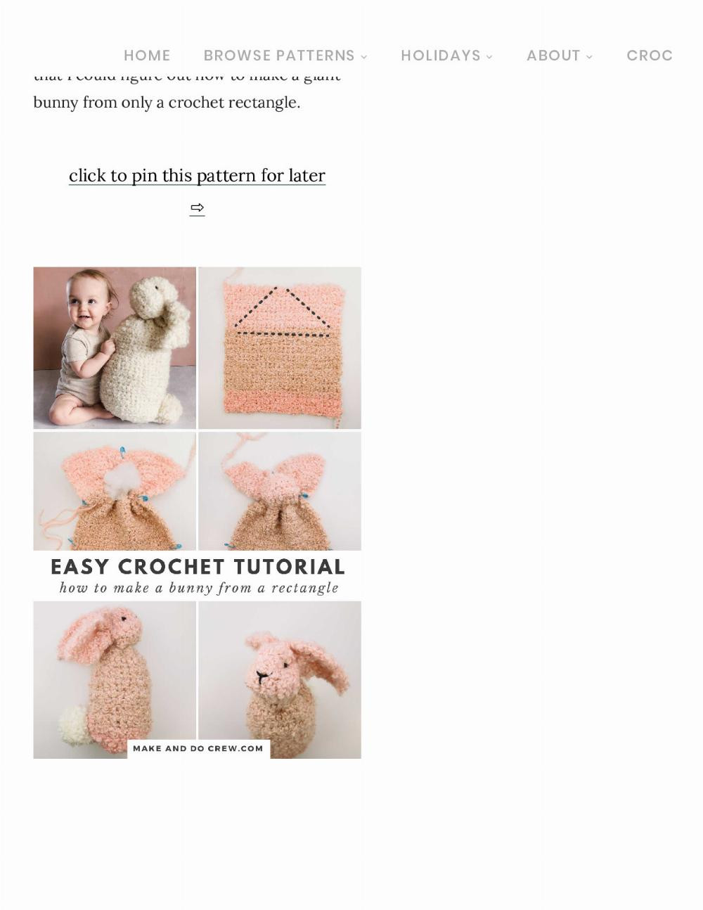 free crochet bunny pattern for beginners