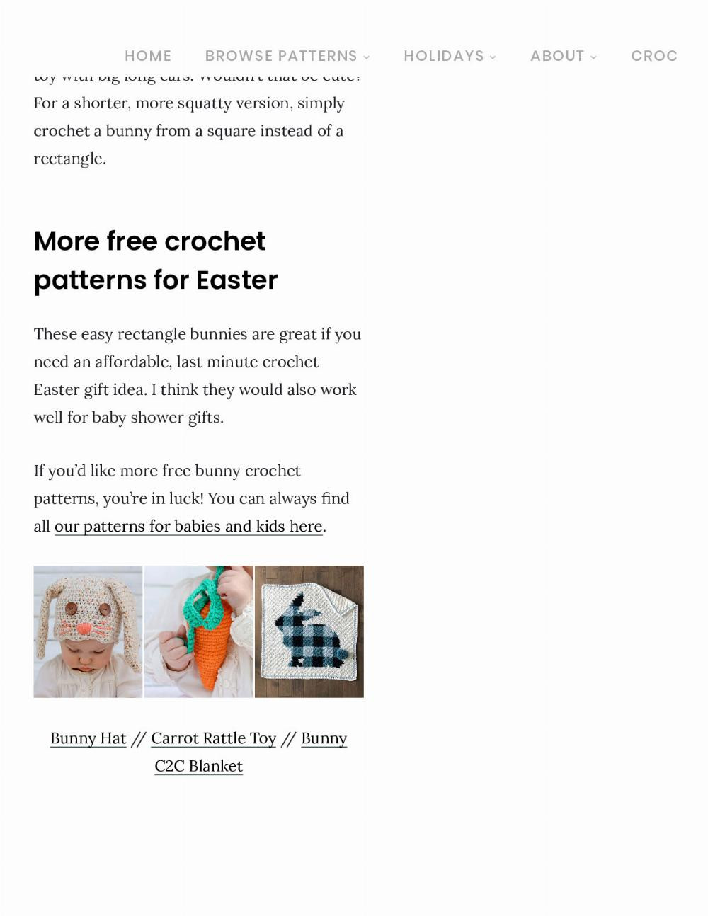 free crochet bunny pattern for beginners