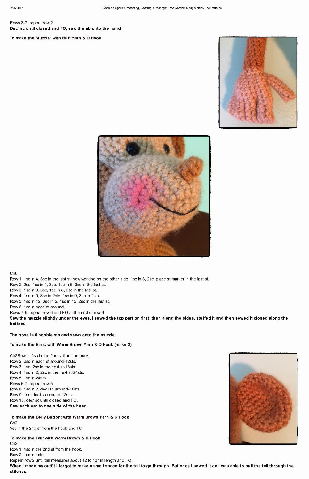 Free Crochet Molly Monkey Doll Pattern