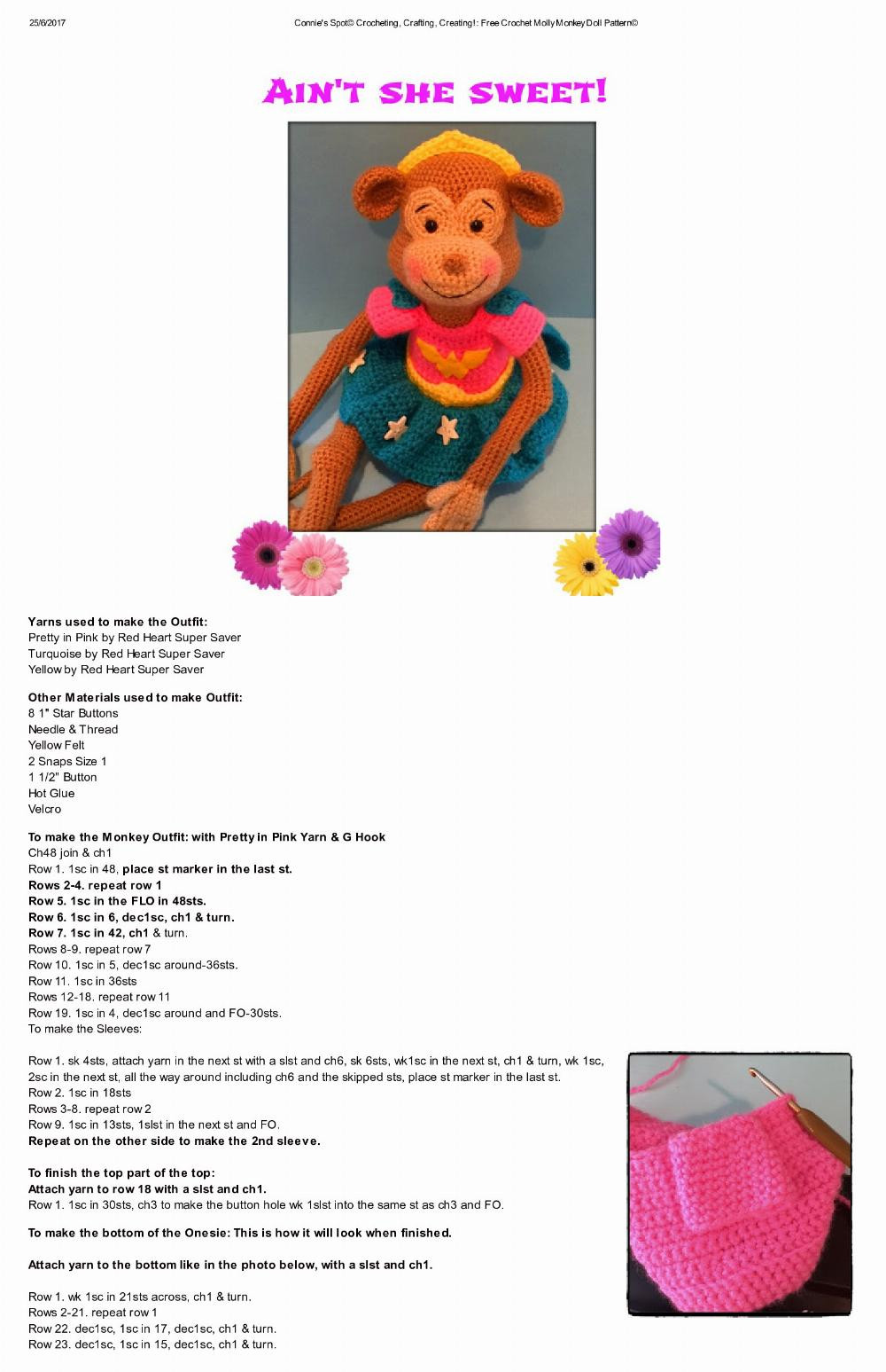 Free Crochet Molly Monkey Doll Pattern