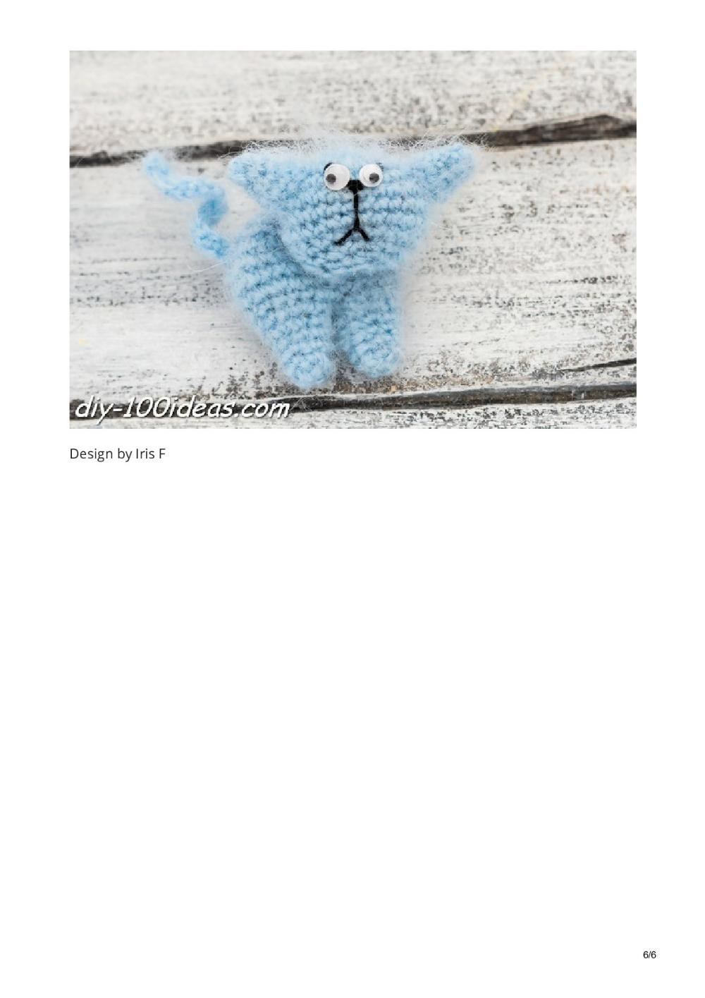 Free crochet pattern Cat brooch