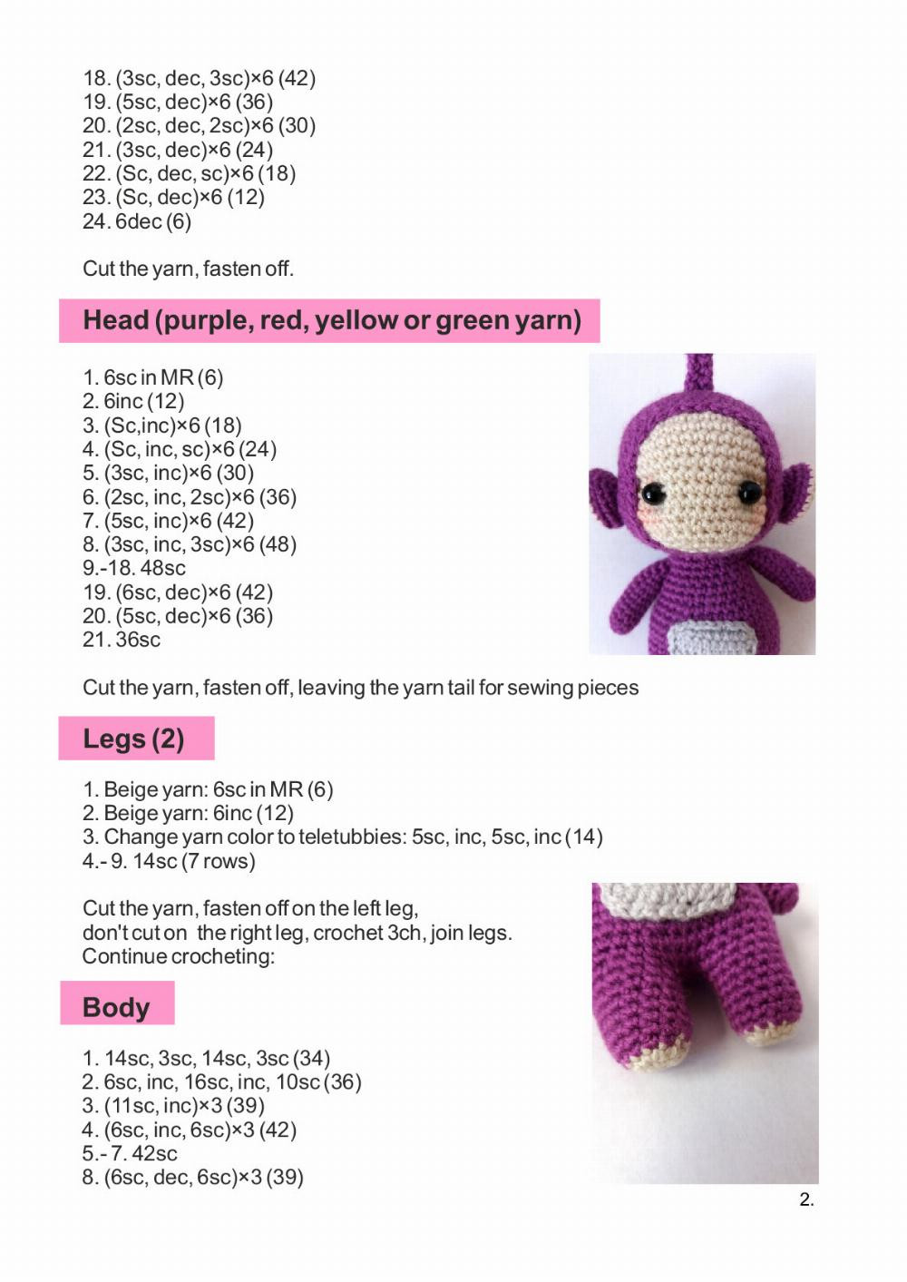 free crochet pattern teletubbies