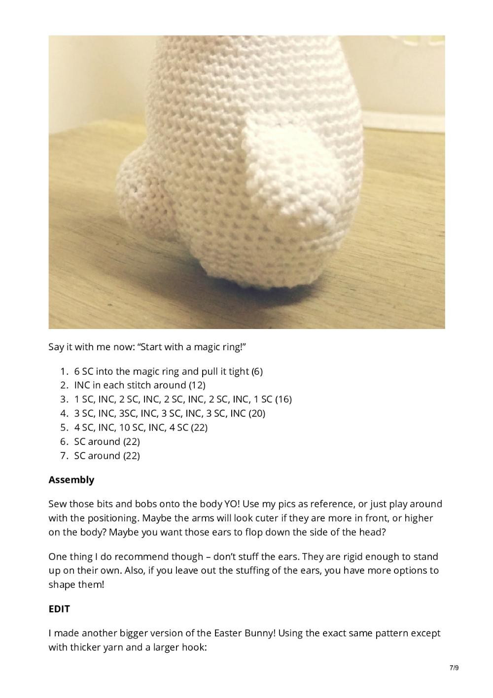 Free Easter Bunny Pattern. Come one. Come all!