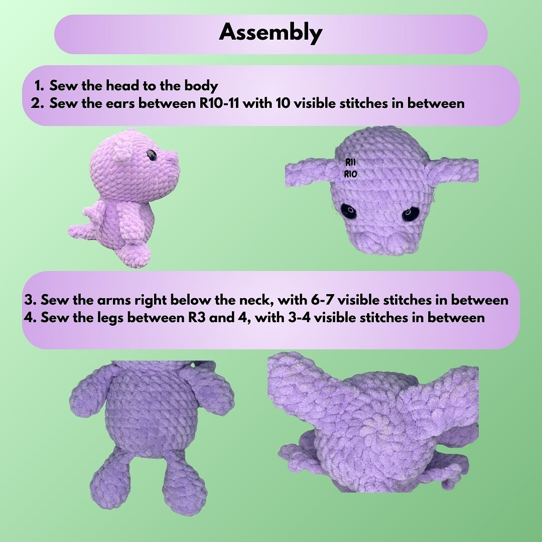 FREE Fred the chunky dragon pattern ✨