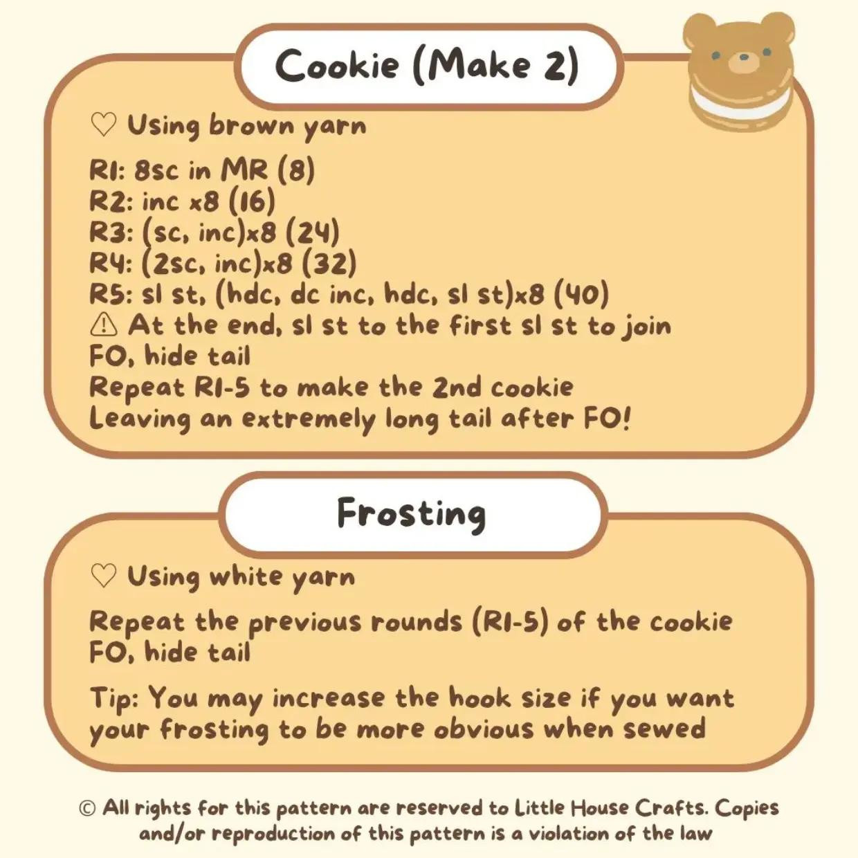 free pattern bear sandwich cookie