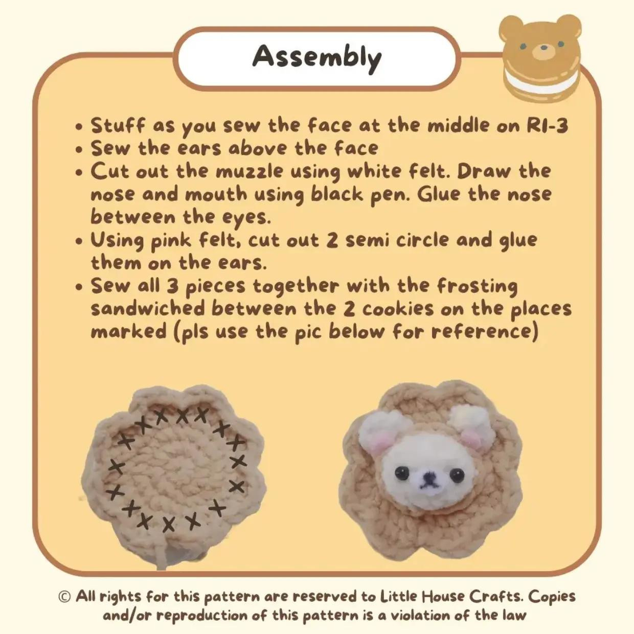 free pattern bear sandwich cookie