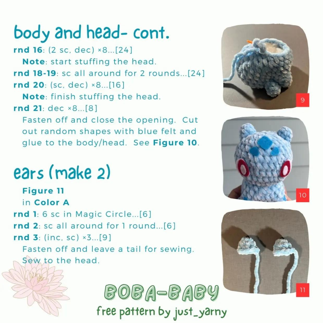 free pattern boba baby