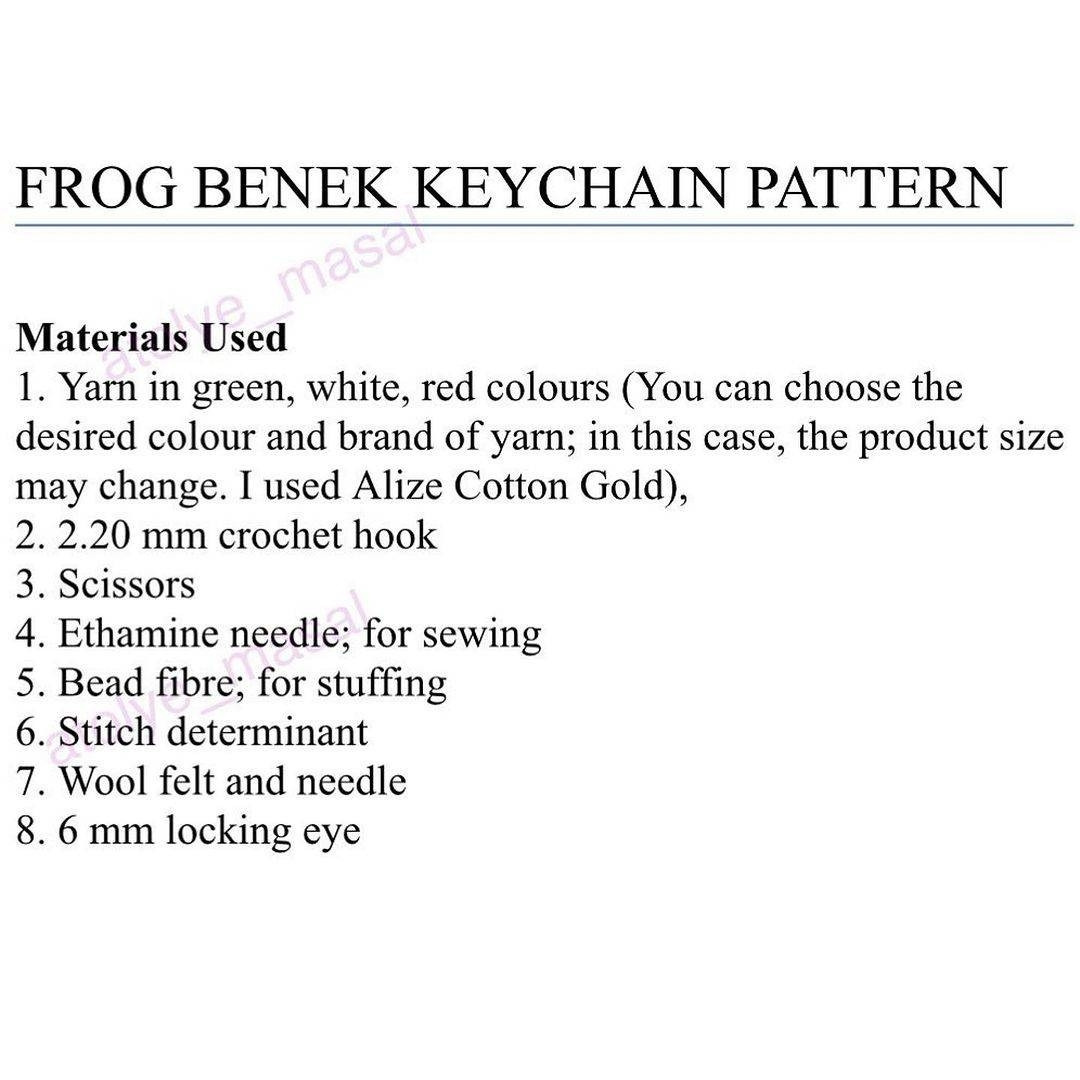 frog benek free keychain pattern