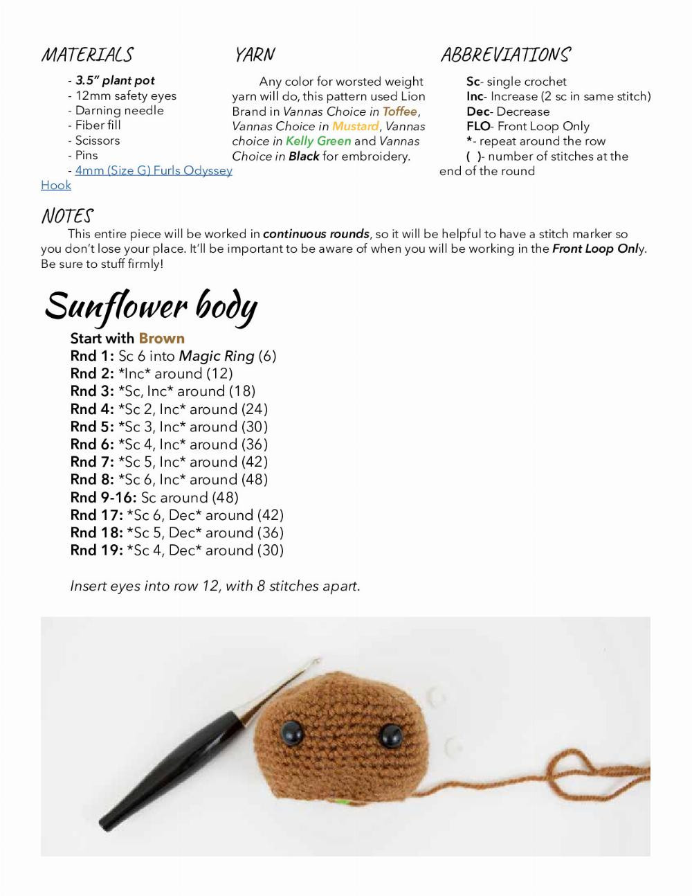 Furls Crochet April the Sunflower