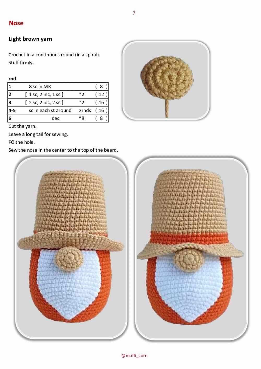 Garden gnome crochet pattern