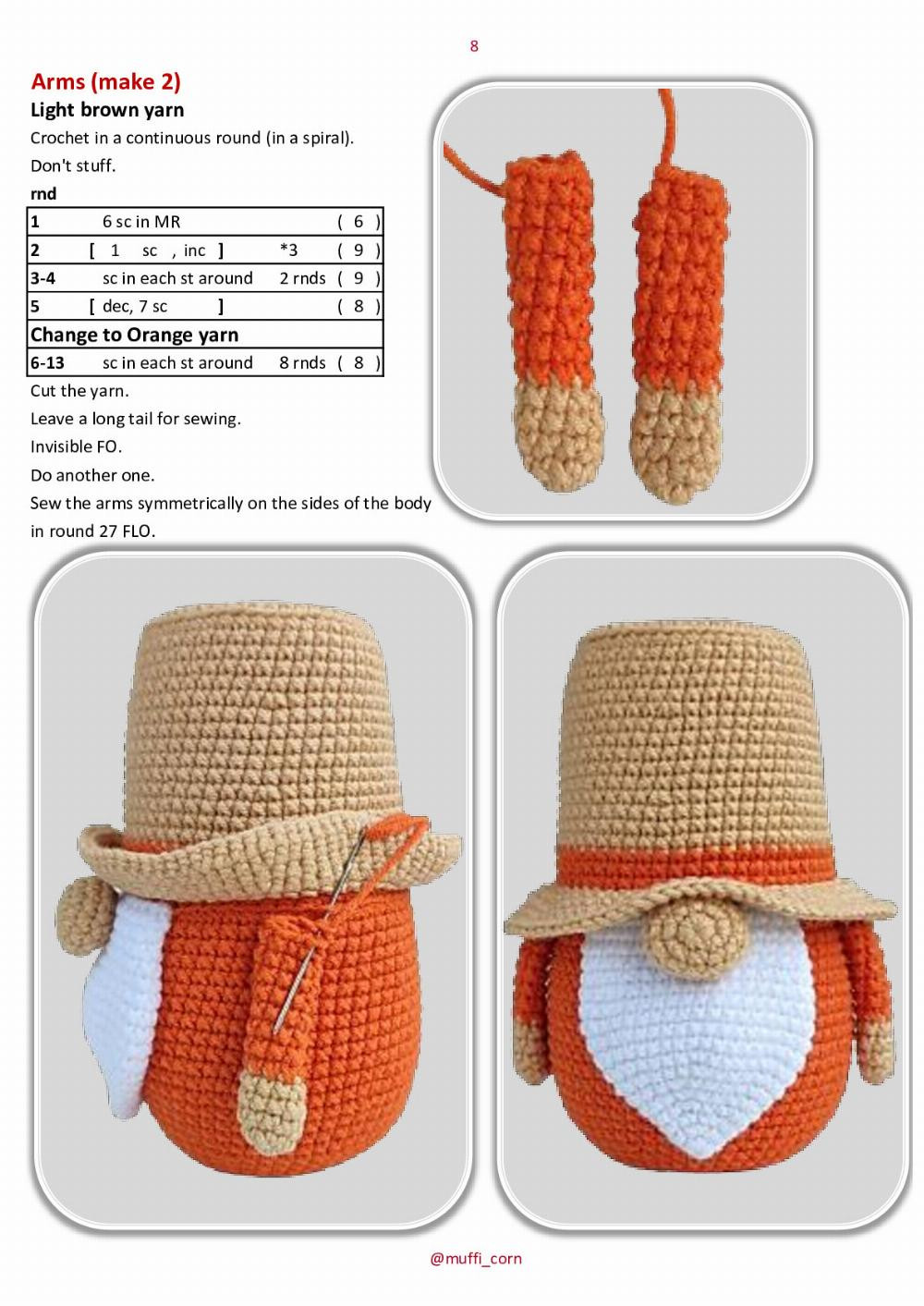 Garden gnome crochet pattern