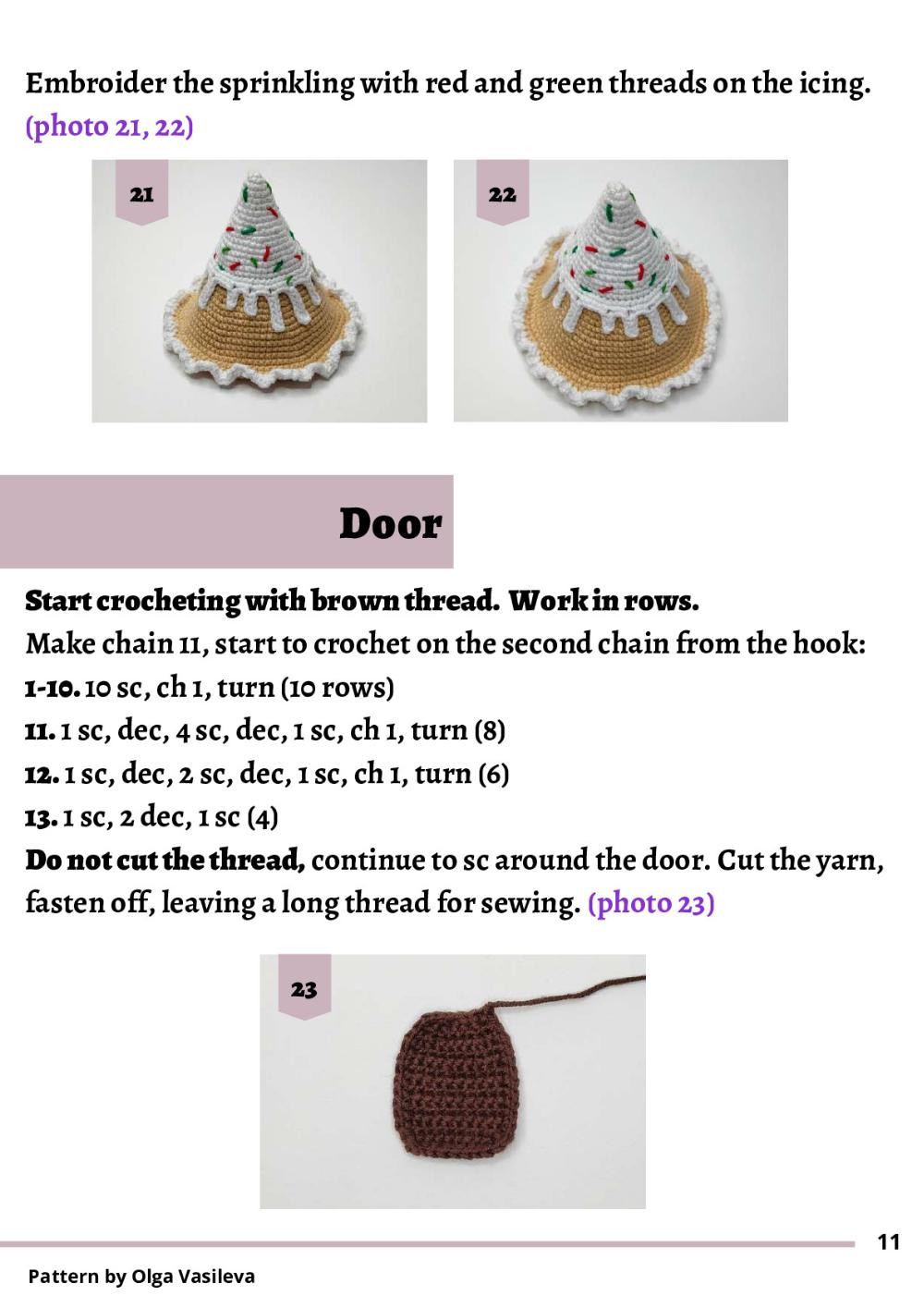 gingerbread house amigurumi crochet pattern