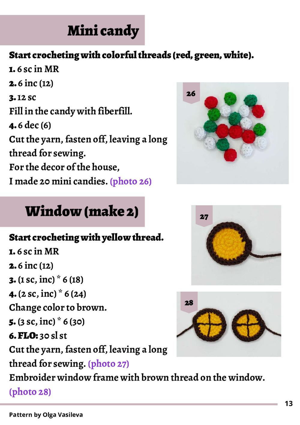 gingerbread house amigurumi crochet pattern