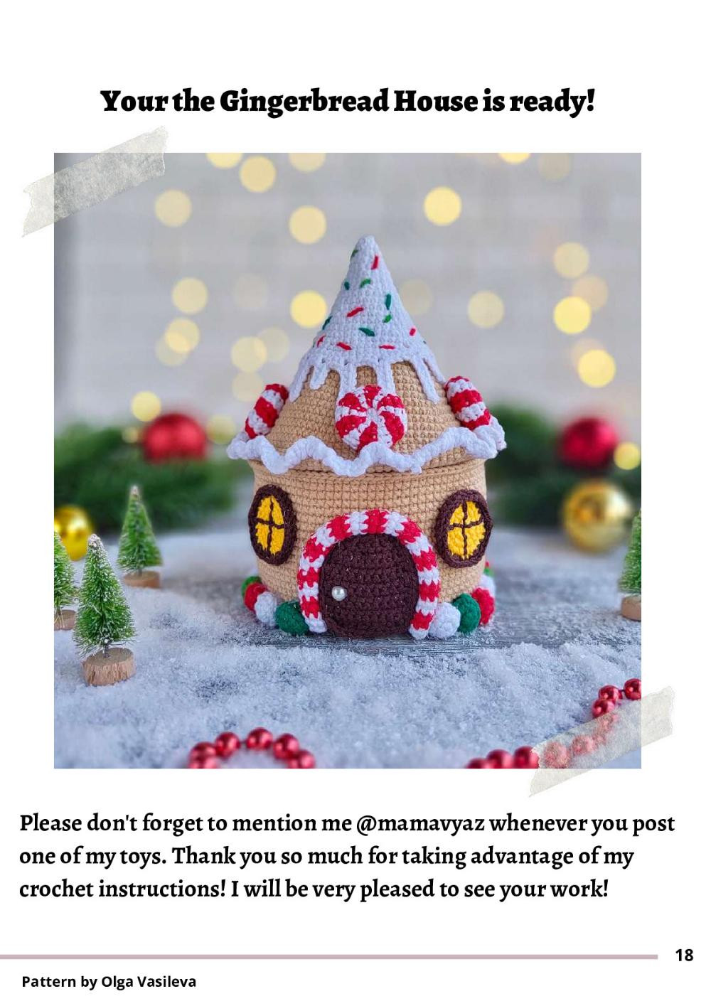 gingerbread house amigurumi crochet pattern