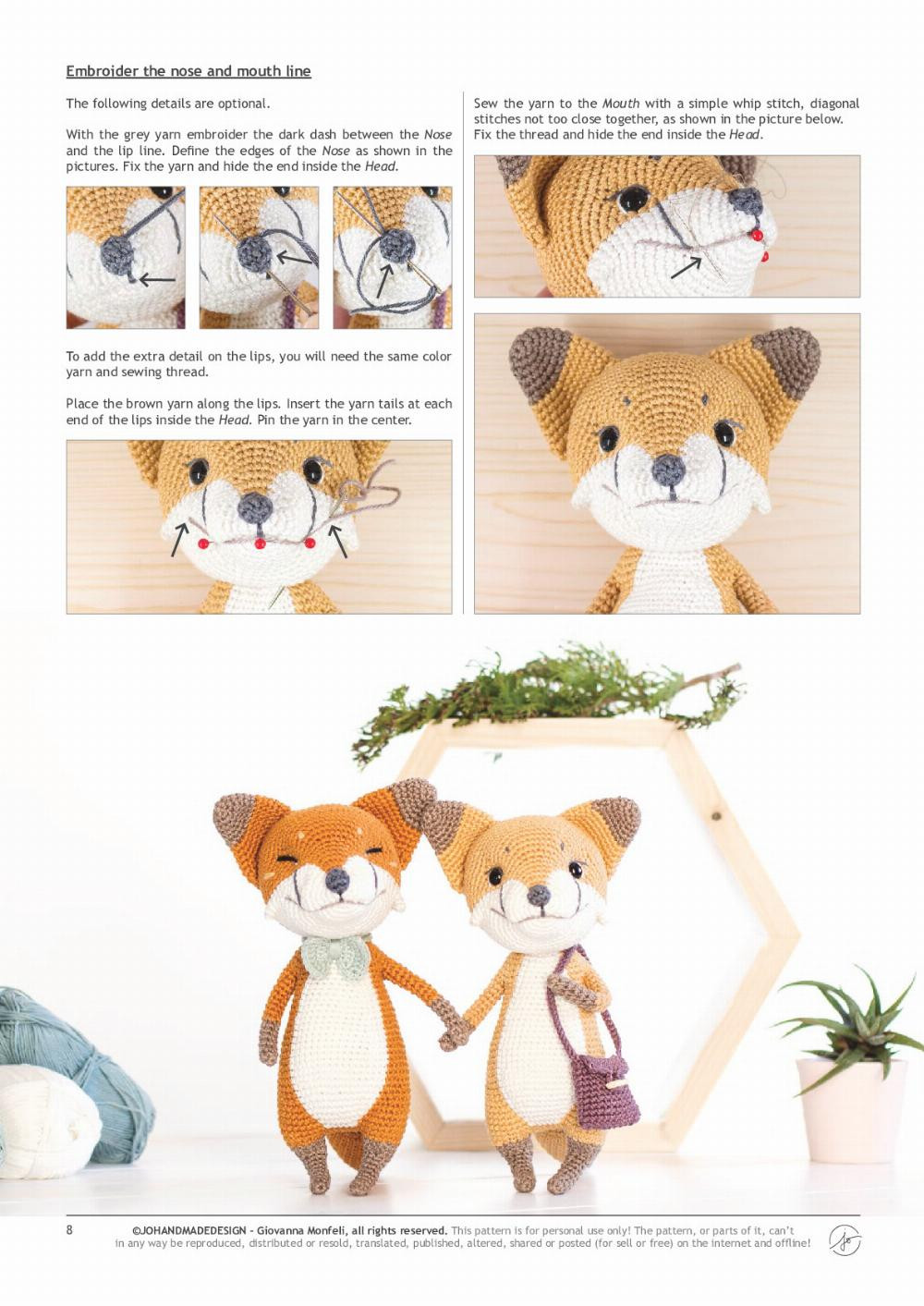 Gingerino & Penny fox crochet pattern