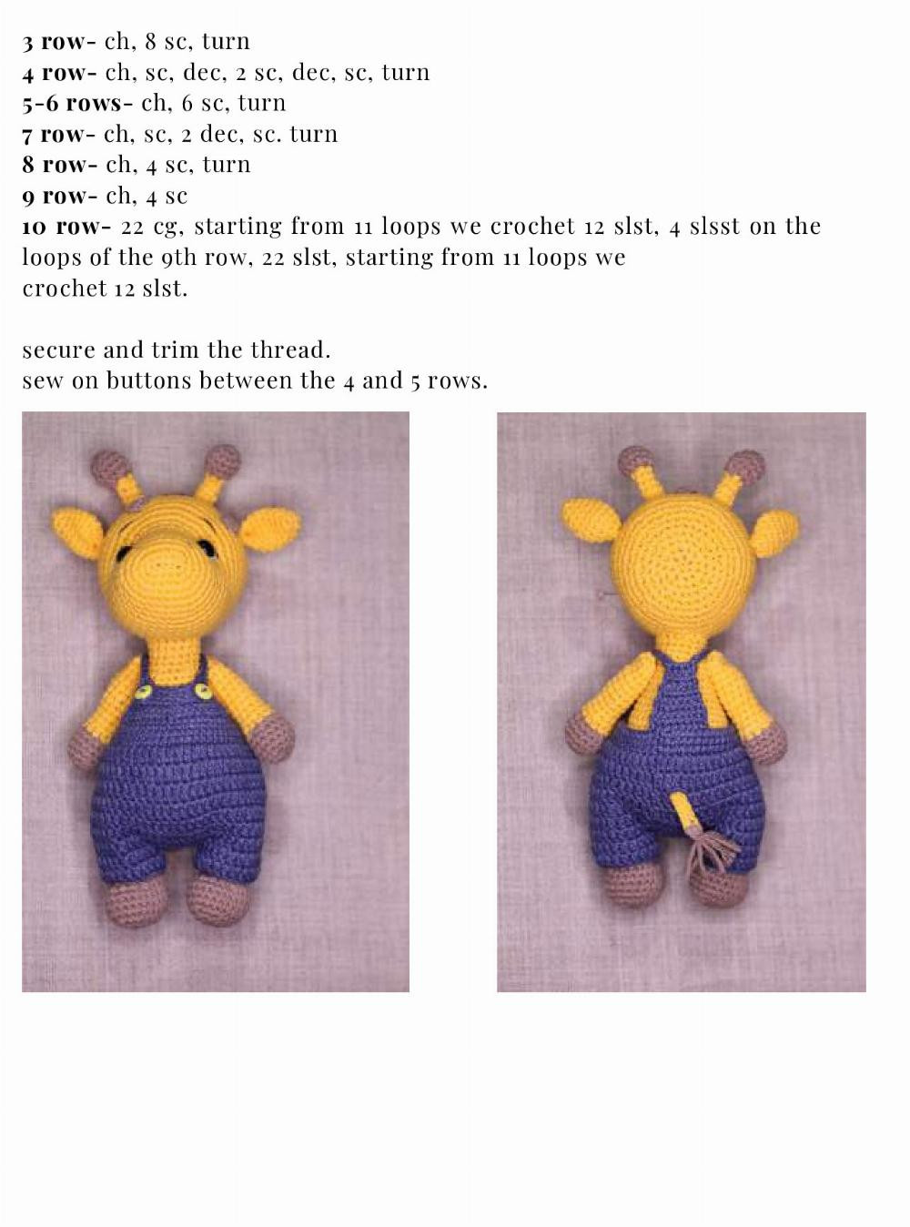 GIRAFFE MILTON crochet pattern