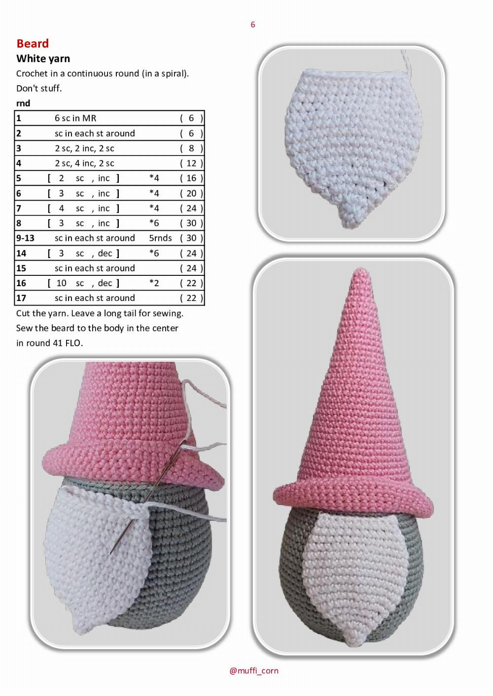 Gnome rabbit crochet pattern