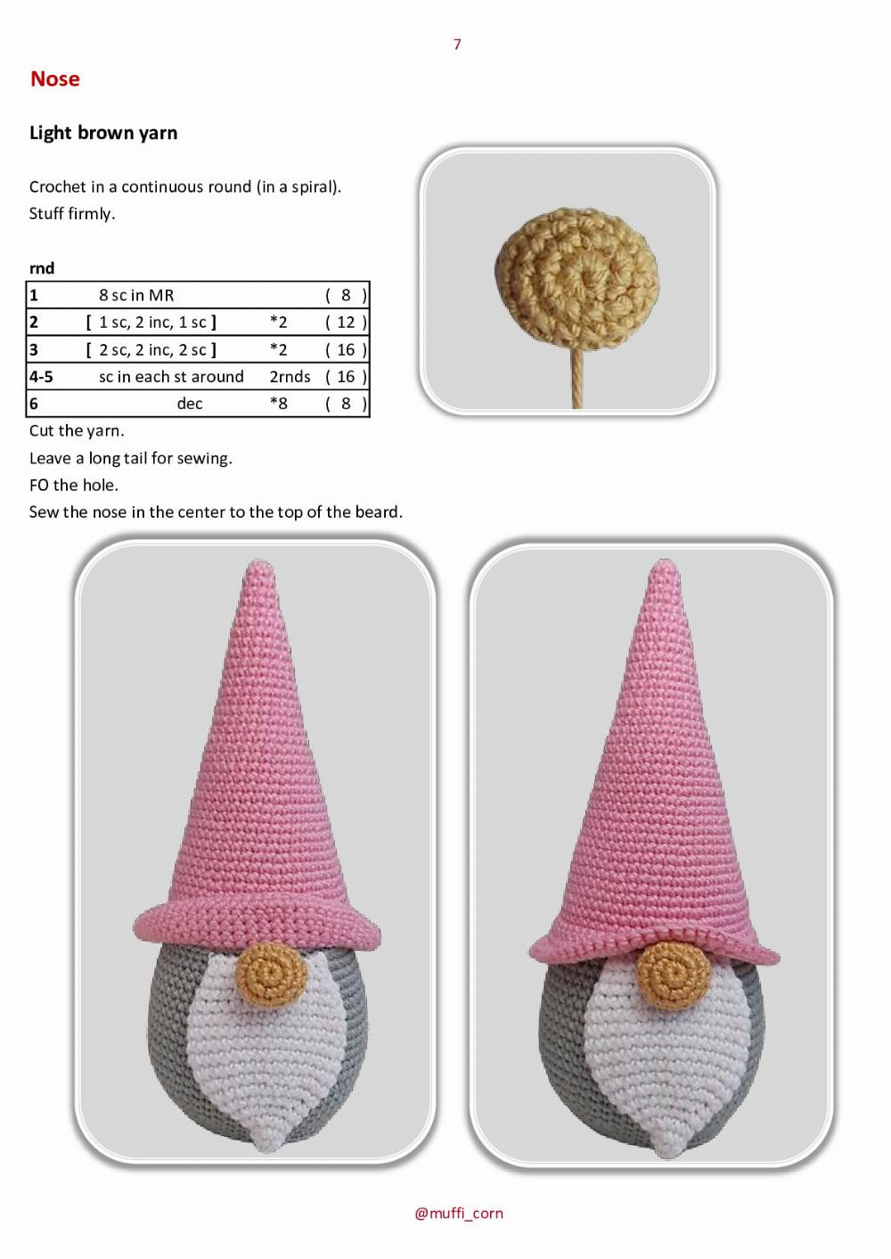 Gnome rabbit crochet pattern