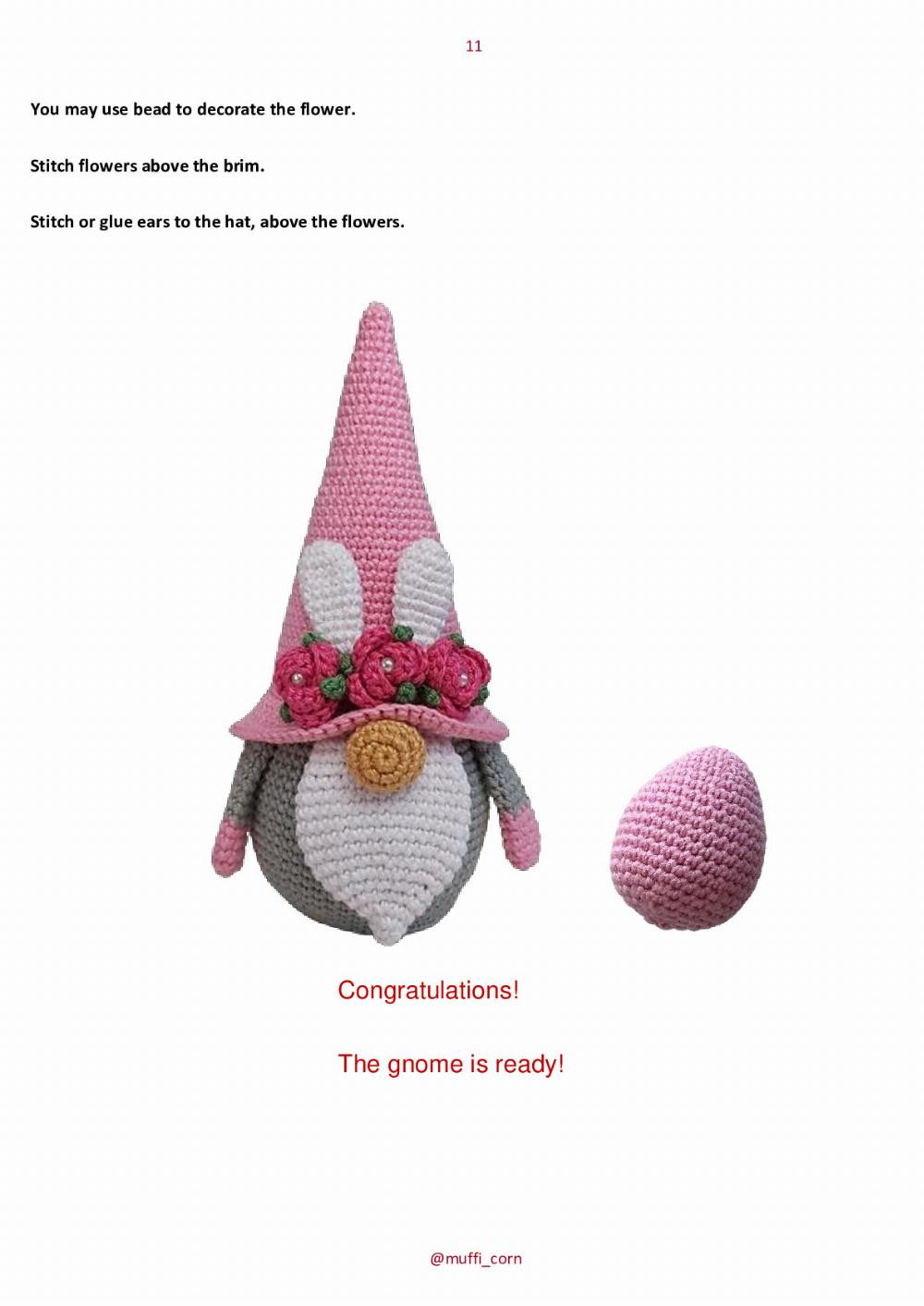 Gnome rabbit crochet pattern