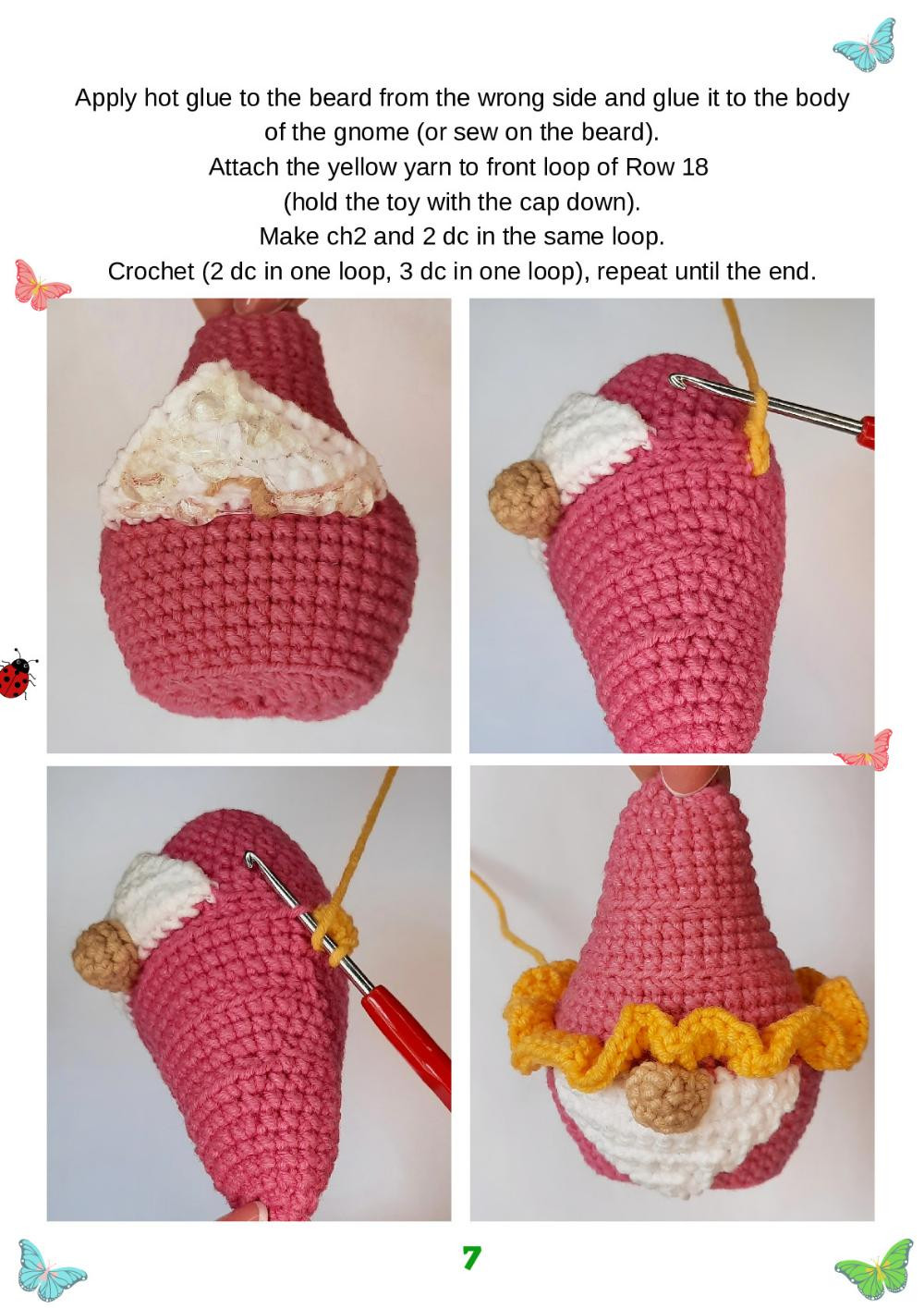 Gnome with butterfly Crochet pattern