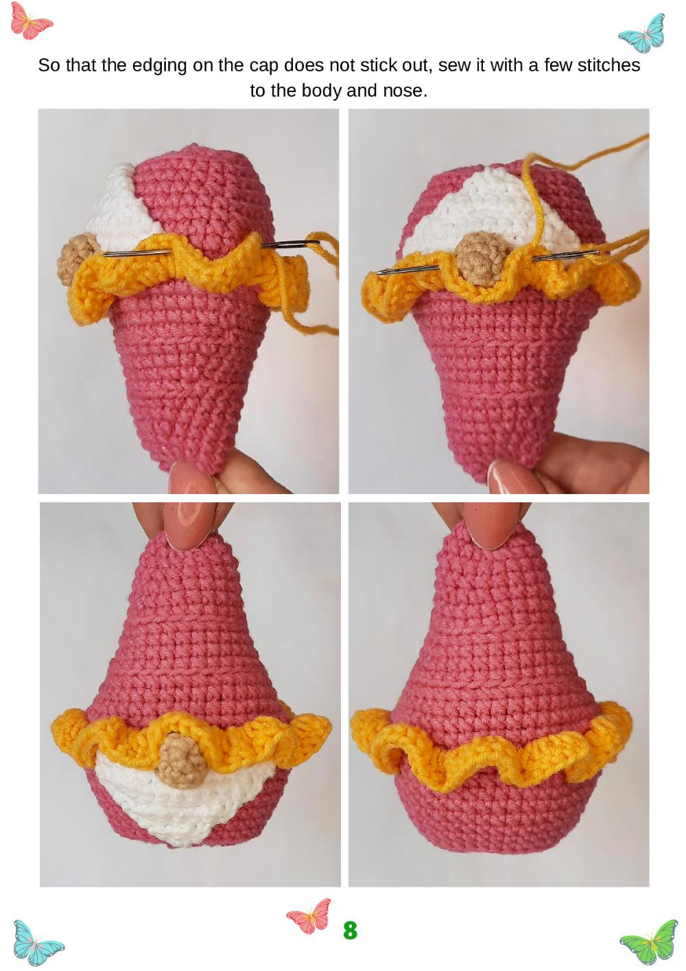 Gnome with butterfly Crochet pattern