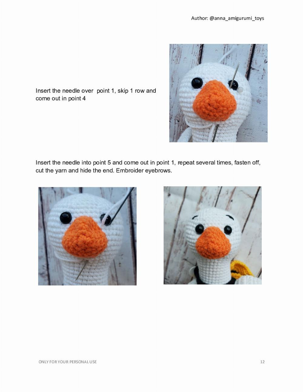 GOOSE cosplay bee crochet pattern