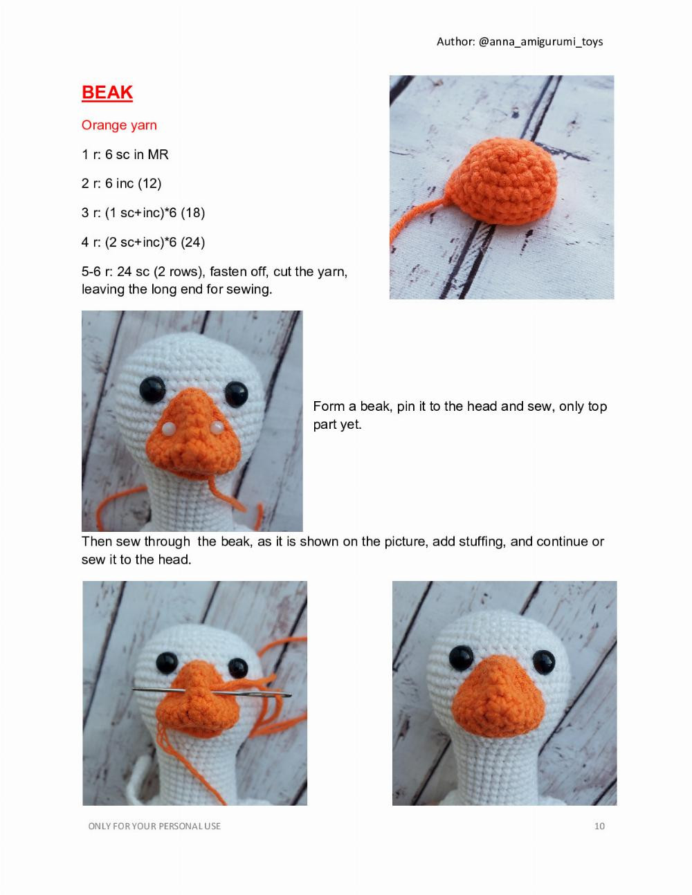 GOOSE cosplay bee crochet pattern