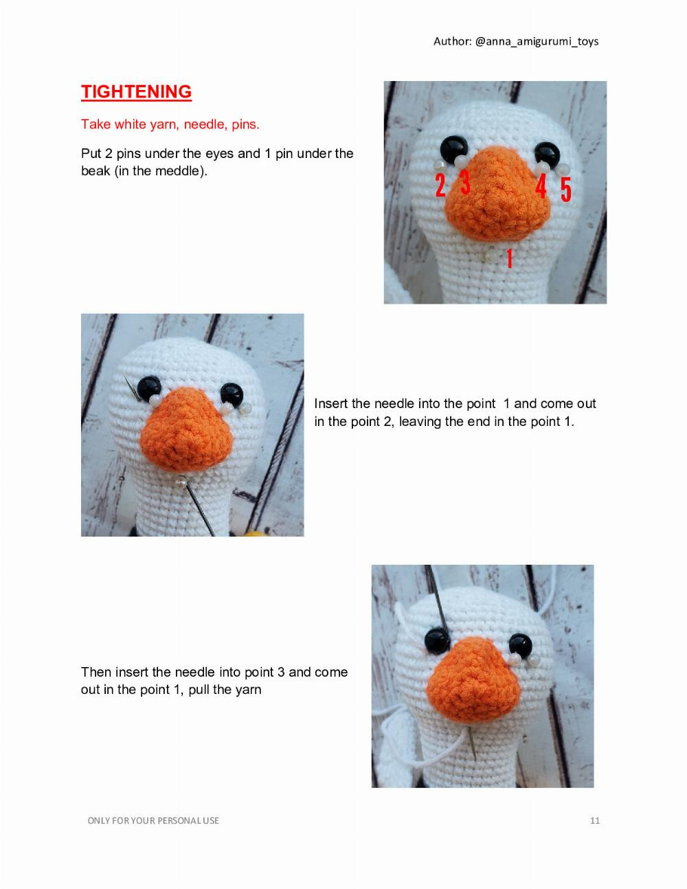 GOOSE cosplay bee crochet pattern