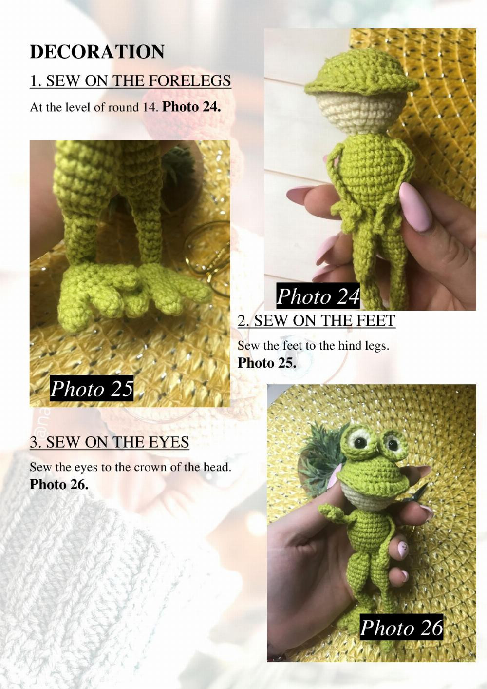 green FROG crochet pattern amigurumi