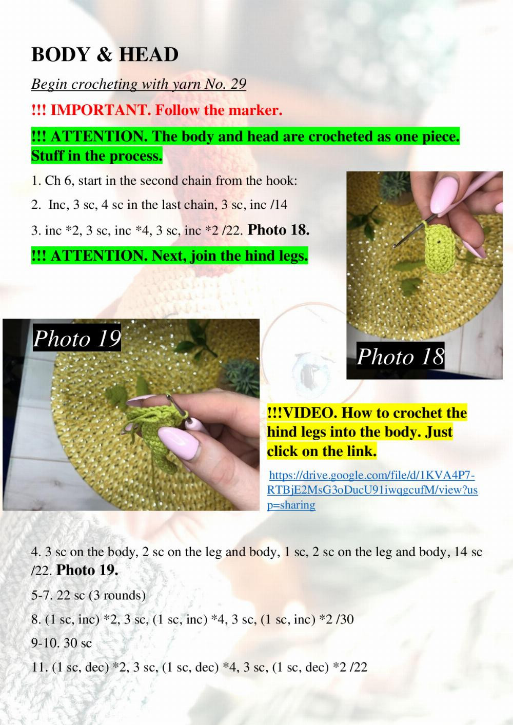 green FROG crochet pattern amigurumi