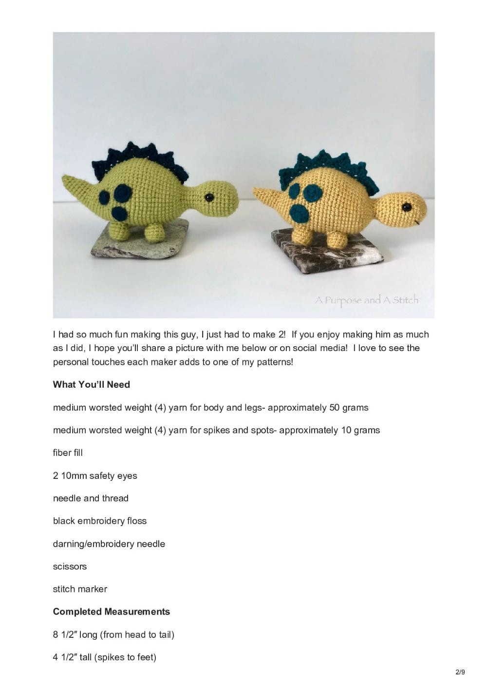 Greg the Steg- A Free Amigurumi Pattern