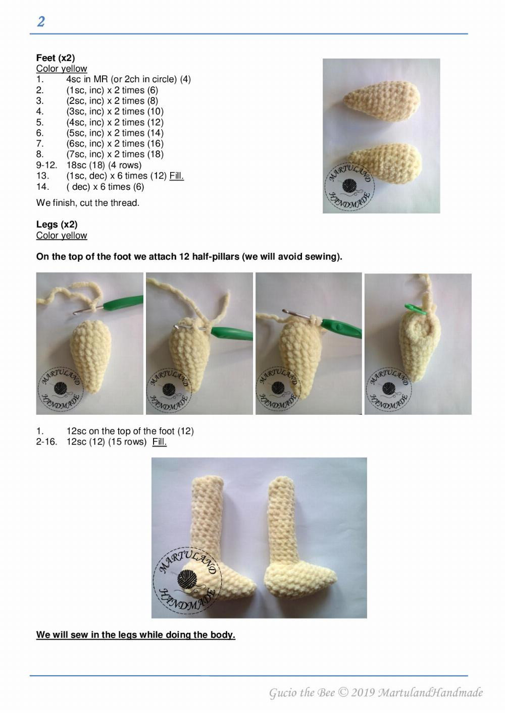 Gucio the Bee crochet pattern