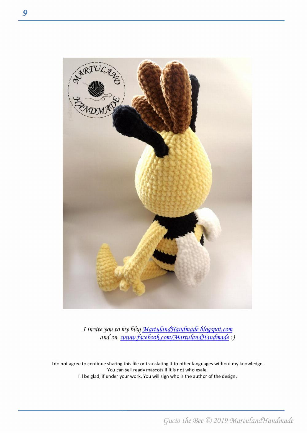 Gucio the Bee crochet pattern