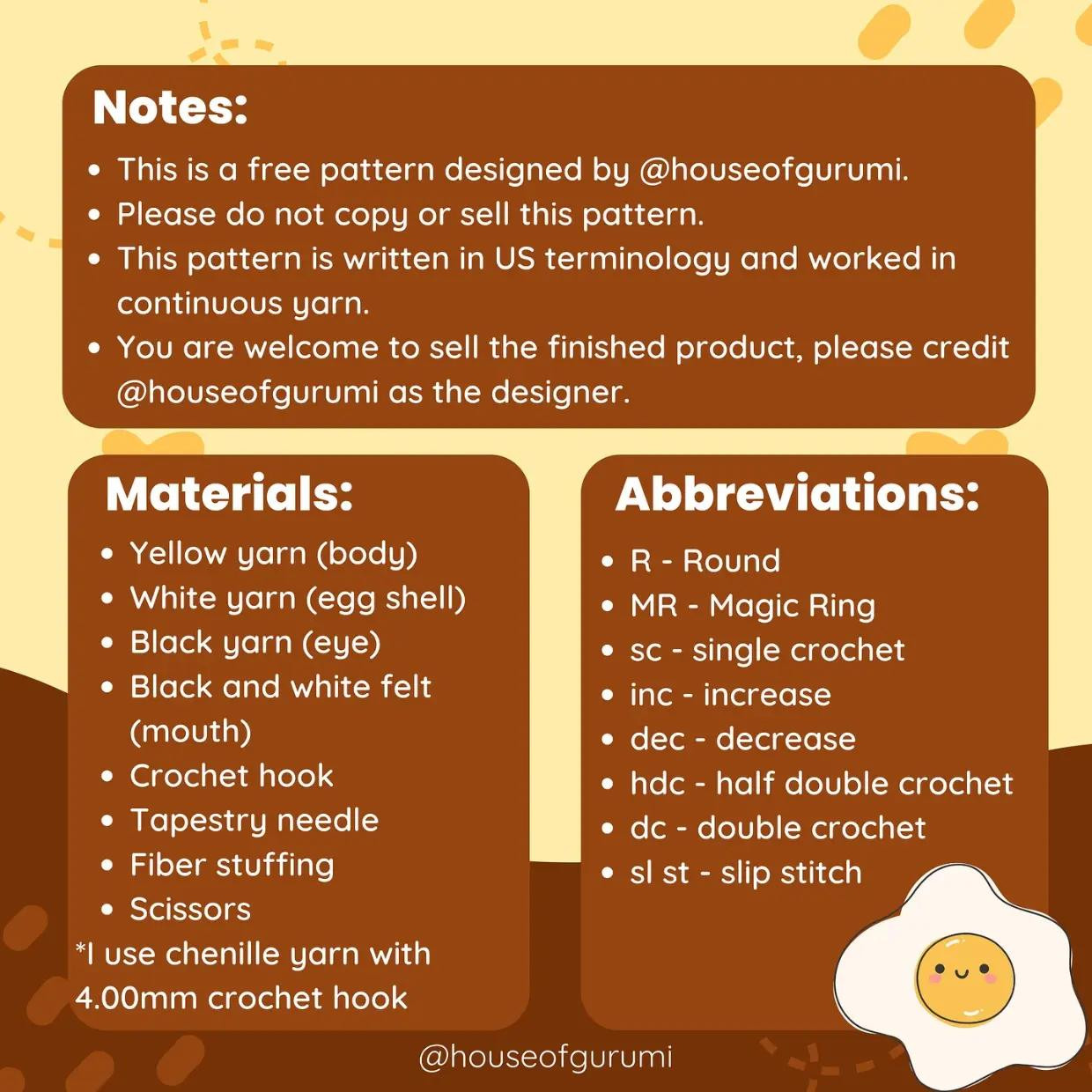 gudetama free pattern