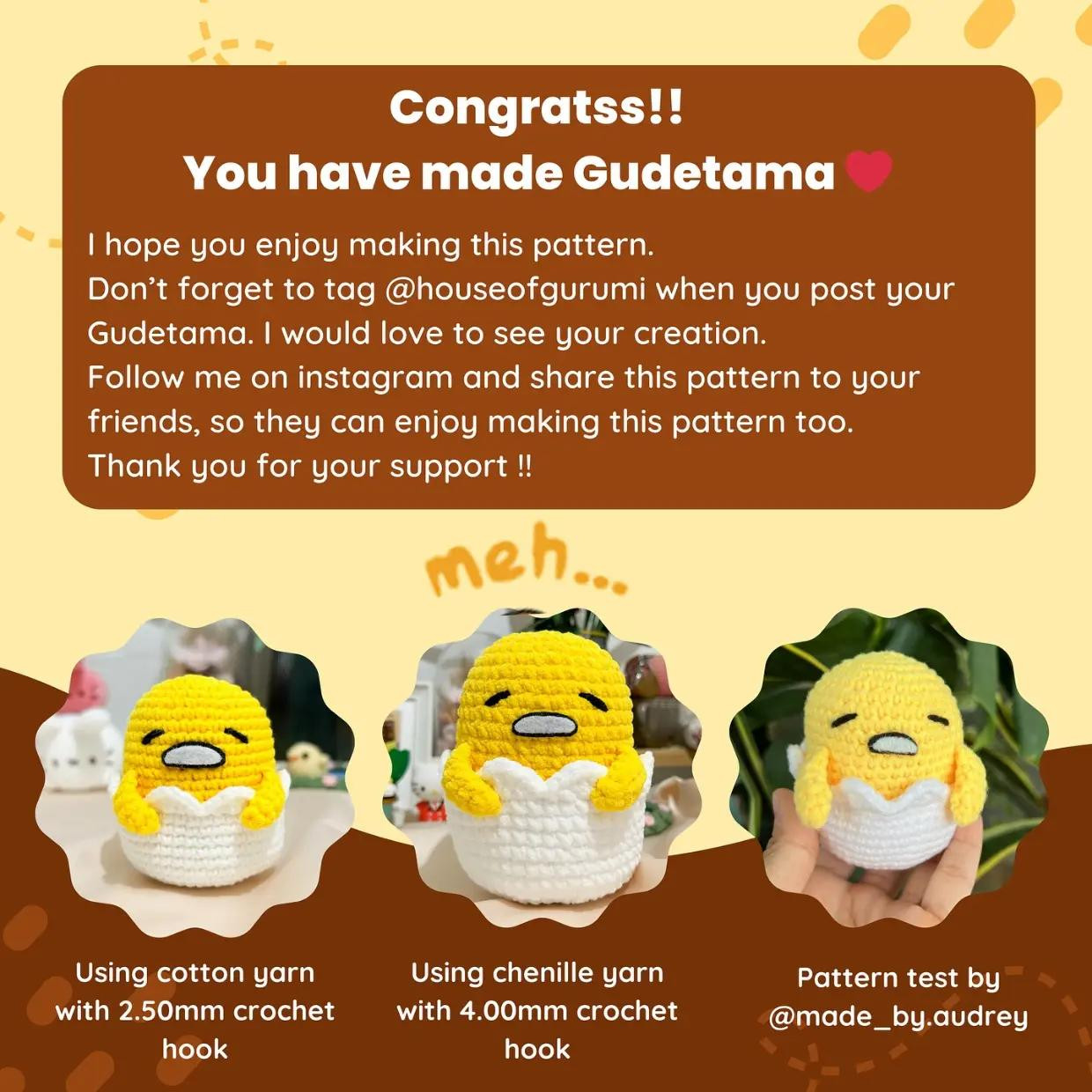 gudetama free pattern