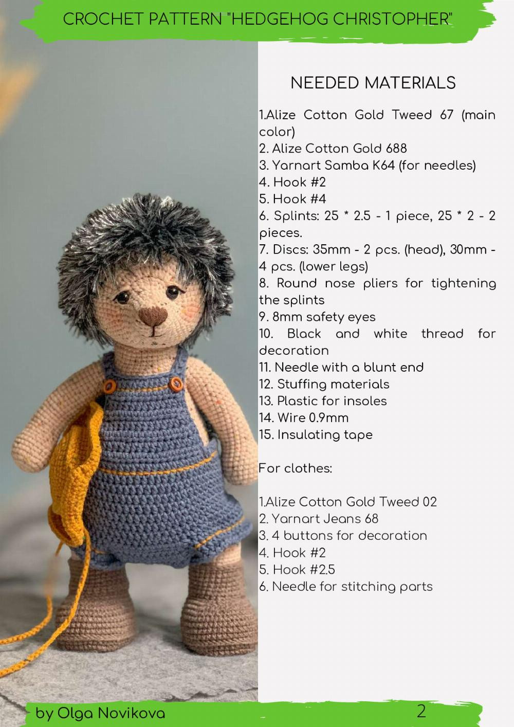 HEDGEHOG CHRISTOPHER - CROCHET PATTERN