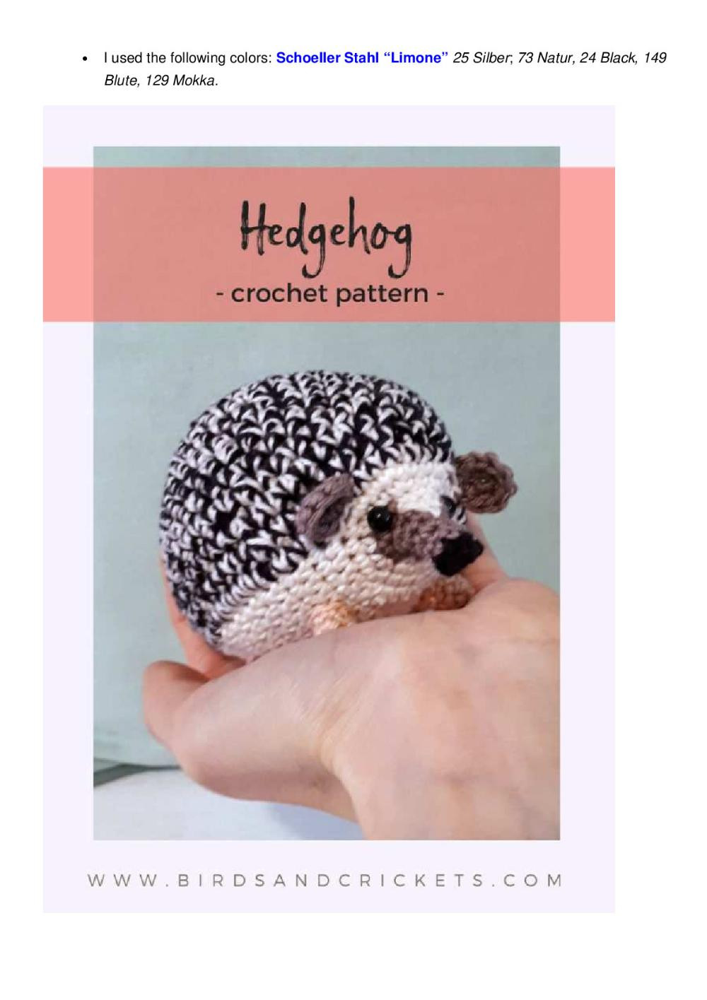 Hedgehog crochet pattern amigurumi