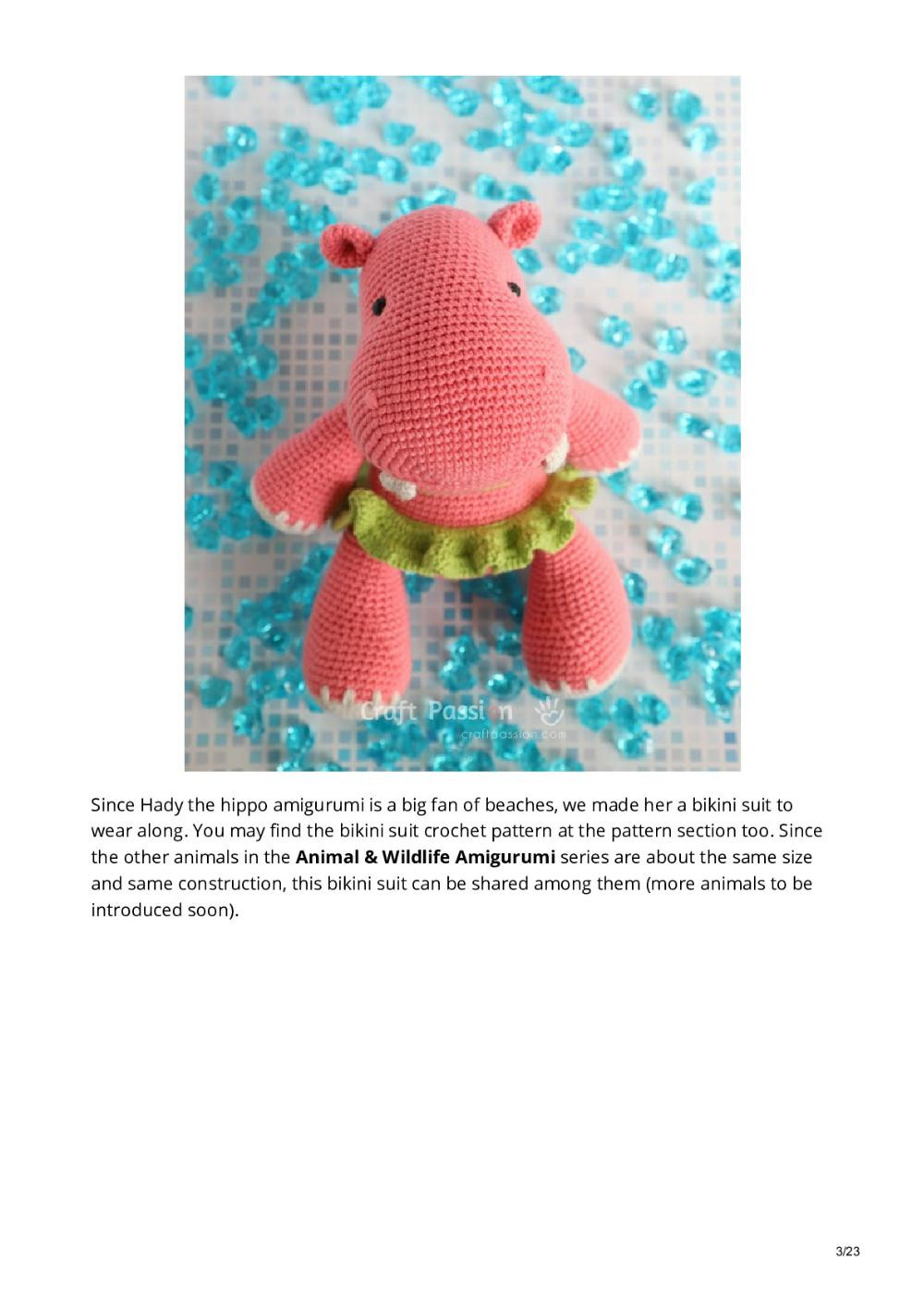 Hippo with skirt Amigurumi Crochet Pattern