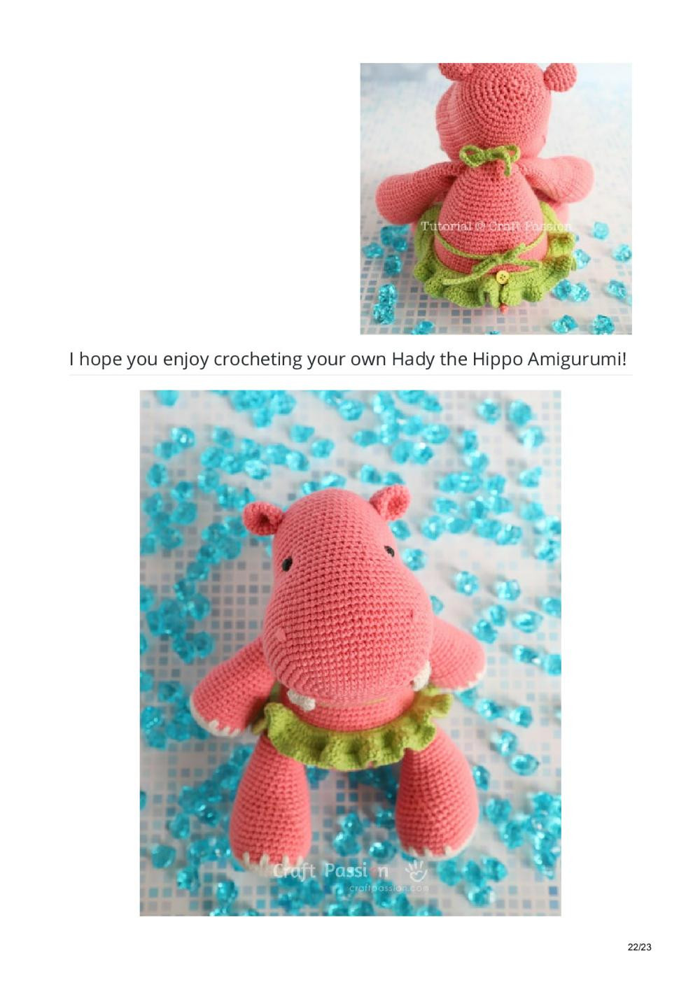 Hippo with skirt Amigurumi Crochet Pattern