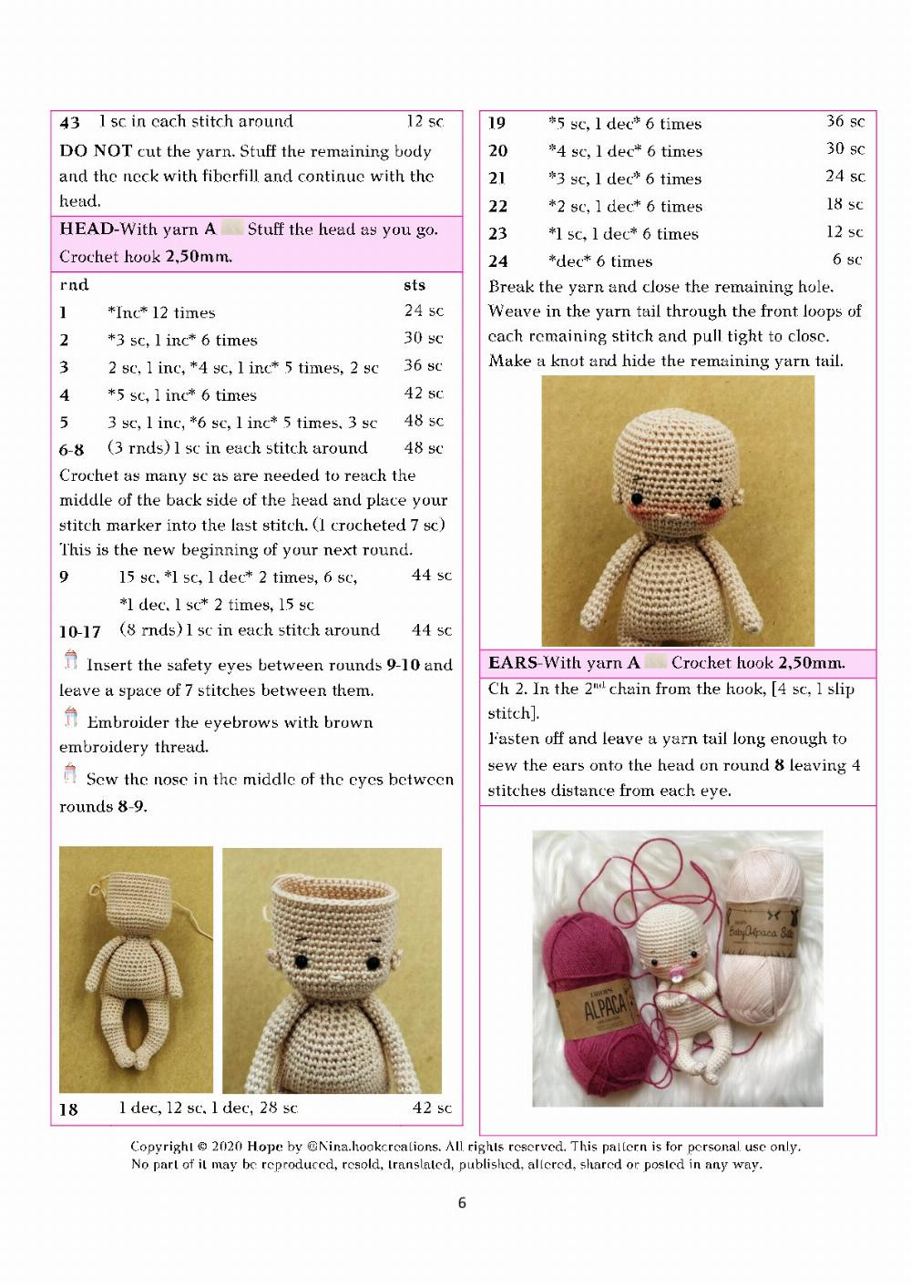 hope baby doll crochet pattern