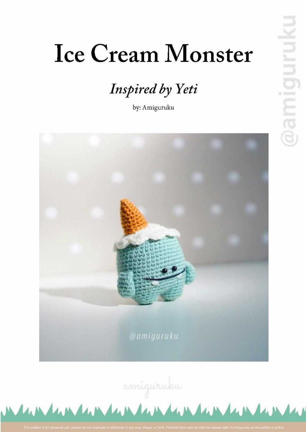 ice cream monster crochet pattern