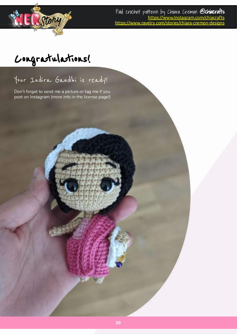 Indira Gandhi This crochet pattern doll