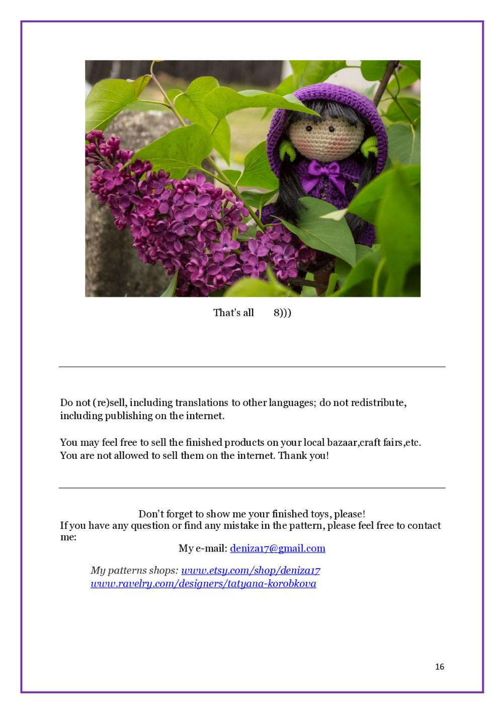 Iris flower Doll - pdf crochet pattern